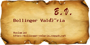 Bollinger Valéria névjegykártya